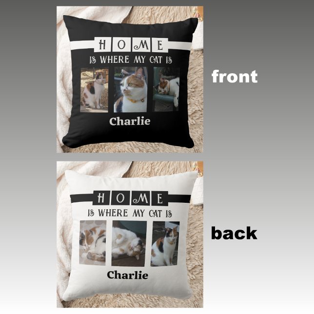 Almofada 6 fotos colagem amante de os animais preto branco (Criador carregado)