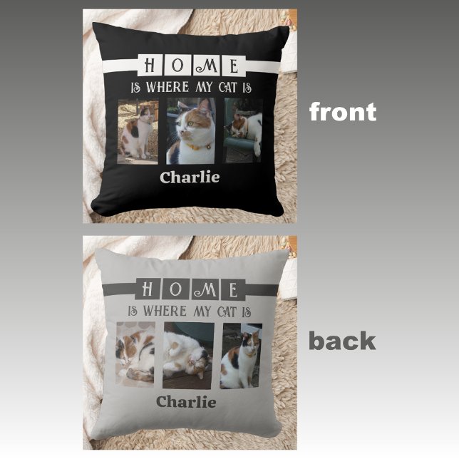 Almofada 6 fotos com amante de os animais de colagem cinza  (Criador carregado)