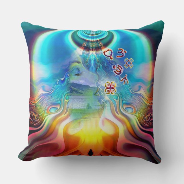 Almofada 6 Idioma dos Símbolos da Base Light Chakra (Frente)