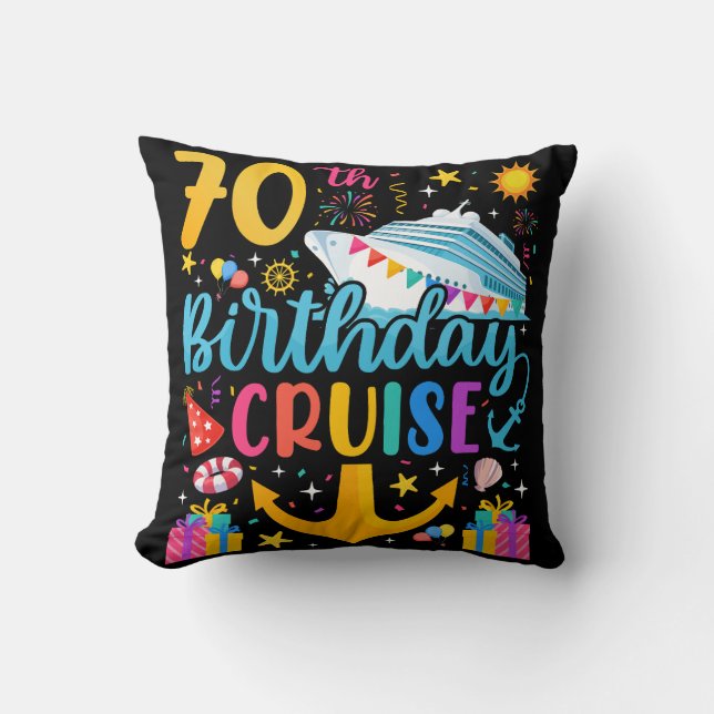 Almofada 70 Birthday Cruise B-Day Party (Frente)