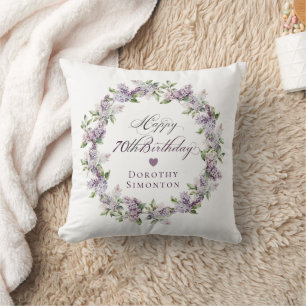 Almofada 70 Personalizado - Aniversário Gift Purple Lilac