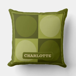 Almofada 70s Checks and Circles Green