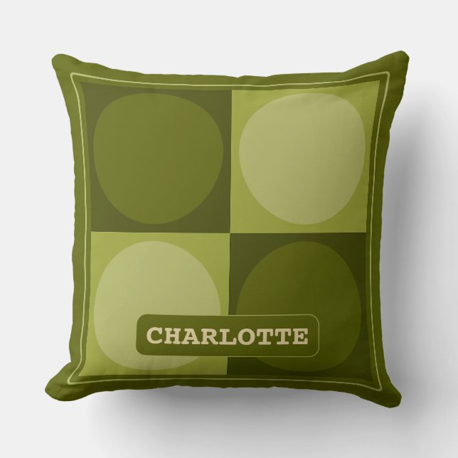 Almofada 70s Checks and Circles Green (Frente)