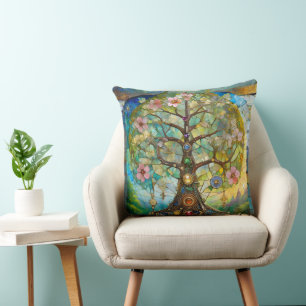 Almofada 7 Chakra Blossoming Tree Of Life