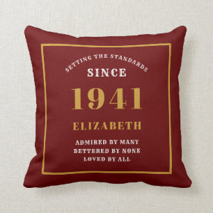 Almofada 80 Personalizado Aniversário 1941 Elegante Vermelh