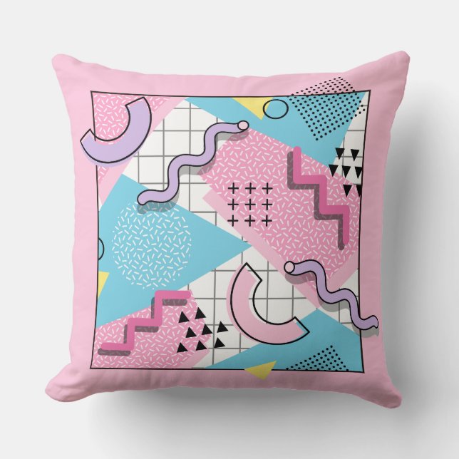 Almofada 80's Memphis Active Pink Light Blue (Frente)