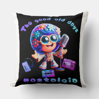 Almofada 80s Nostalgia Groove 20x20 Throw Pillow.