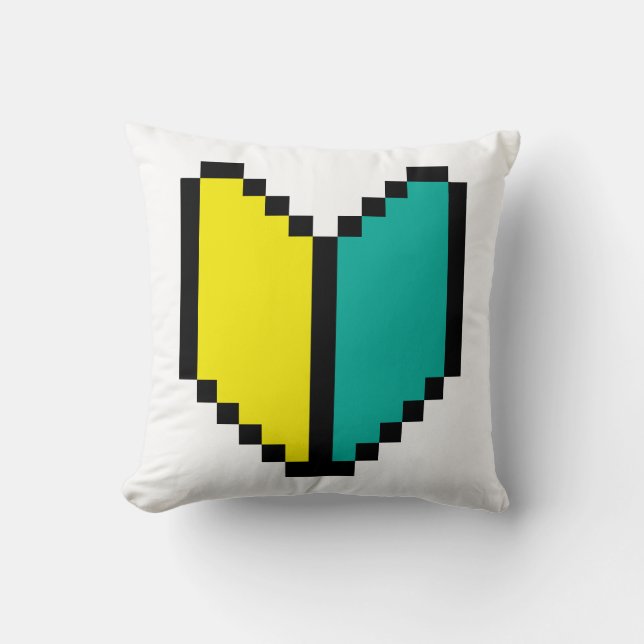 Almofada 8 Bit Pixel Wakaba / Marca de Iniciante (Frente)