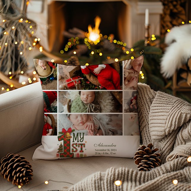 Almofada 9 Xadrez Fotográfica Primeiro Natal (Criador carregado)