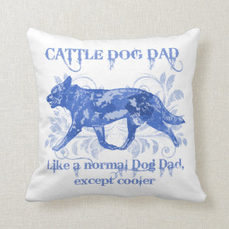 Almofada A aguarela azul do pai do cão do gado adiciona um