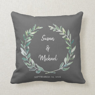 Almofada A aguarela rústica sae do casamento dos noivos