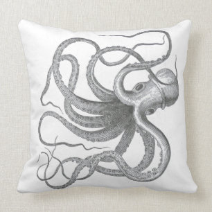 Almofada A antiguidade náutica do vintage do polvo do