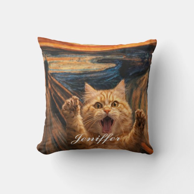 Almofada A Arte de Paródia do Gato no Grito                 (Frente)