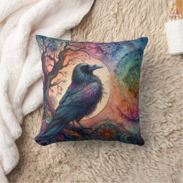Almofada A Árvore Crow da Vida Mandala Pagan