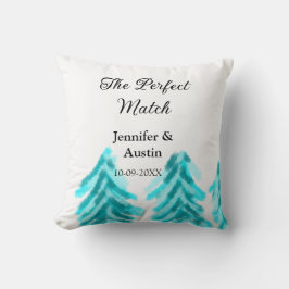 Almofada A árvore de natal azul de inverno casamento na