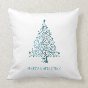 Almofada A árvore de Natal Stars o branco do azul de