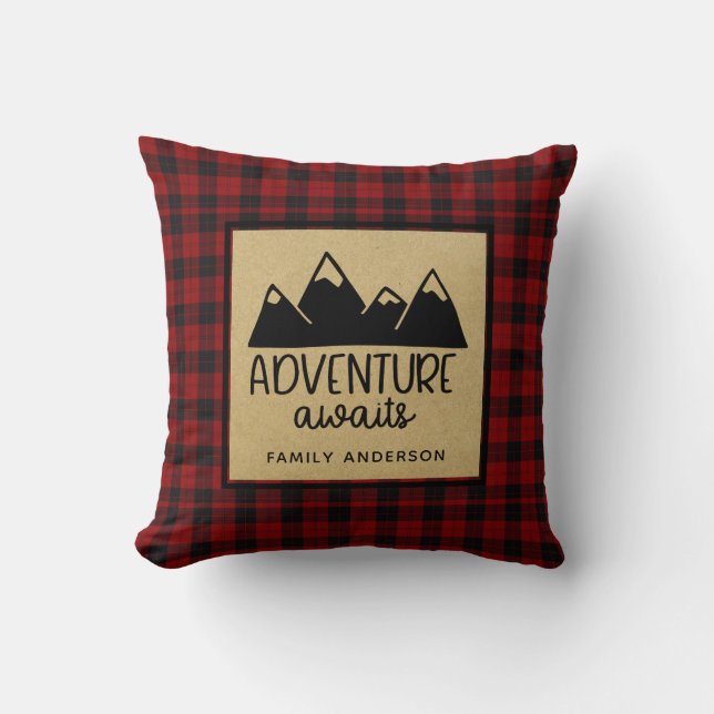 Almofada A Aventura Lumberjack Aguarda o Decor Personalizad (Frente)