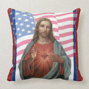 Almofada A bandeira americana Jesus Stars as listras