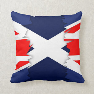 Almofada A bandeira escocesa, Union Jack rasgou o