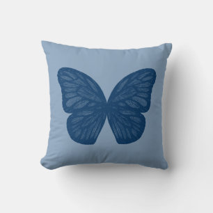 Almofada A borboleta azul voa o travesseiro decorativo da