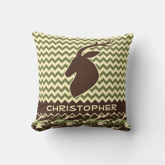 Almofada A camuflagem do fanfarrão dos cervos de Chevron (Frente)