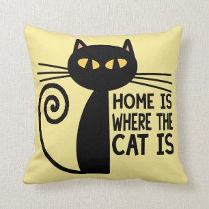 Almofada A casa é o lugar onde o gato está (o bege)