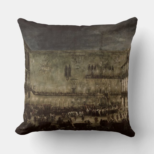 Almofada A chegada da princesa Amelia de Saxony, em um (Frente)