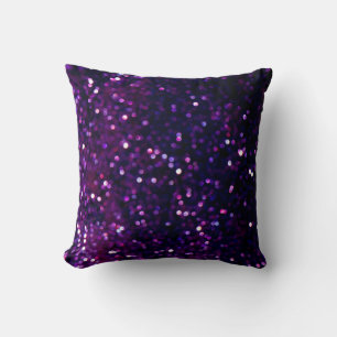 Almofada A colheita de brilho acende fundo. roxo e preto