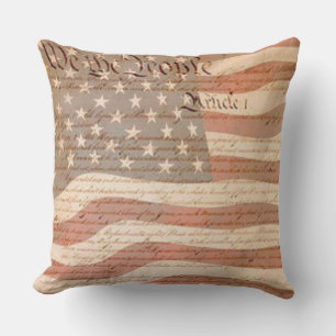 Almofada A Constituição e a bandeira americana Patriótica