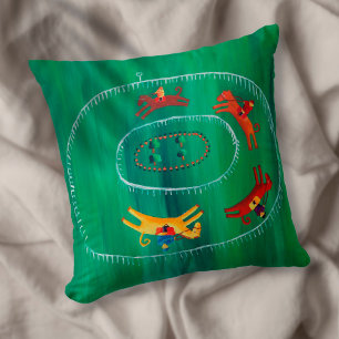 Almofada A Corrida dos Cavalos - Pintura em acrílico modern