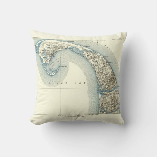 Almofada A costa alinha Provincetown Truro e Wellfleet (Frente)