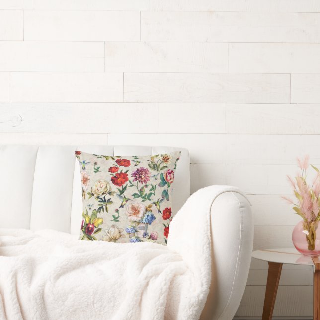 Almofada A Criação De Aquarelas Florais Da Era Vitoriana (Sofá)