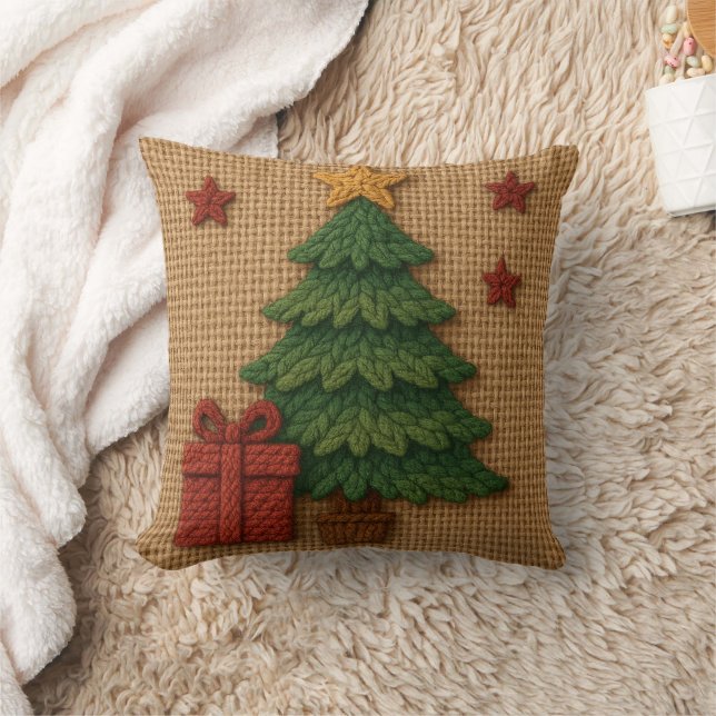 Almofada A cute knit tree gift (Cobertor)