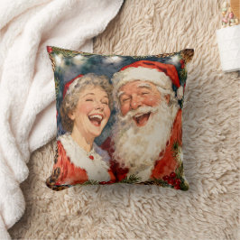 Almofada A Cute Mr and Mrs Claus Old-Fashioned Christmas