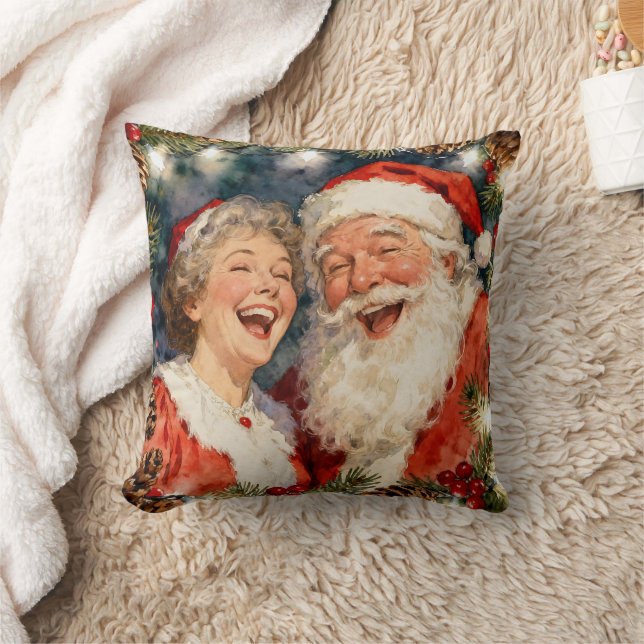 Almofada A Cute Mr and Mrs Claus Old-Fashioned Christmas (Cobertor)