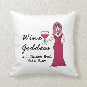 Almofada A deusa do vinho "todas as coisas cura" o