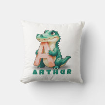 A é for Alligator - Travesseiro Personalizado de N