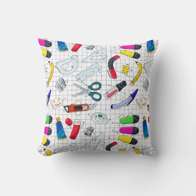 Almofada A escola engraçada fornece personagens (Frente)