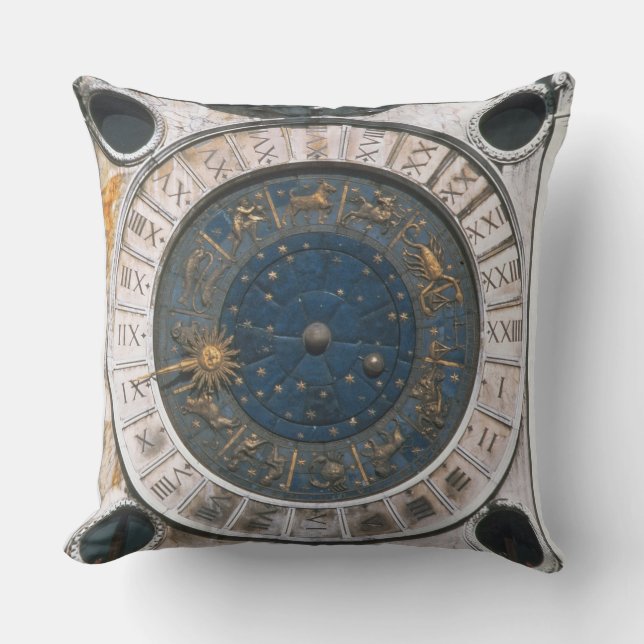 Almofada A face do relógio do ouro e do esmalte, design (Frente)