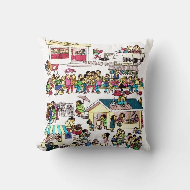 Almofada A Fatia da Vida de Larry Alcala (Frente)