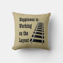 Almofada A felicidade está trabalhando na estrada de ferro 