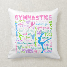 Almofada A ginástica Pastel exprime a tipografia