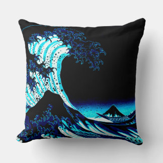 Almofada A Grande Onda Azul Profundo