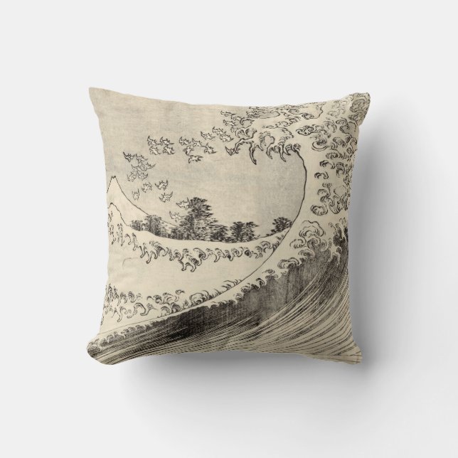 Almofada A Grande Onda (por Katsushika Hokusai) (Frente)