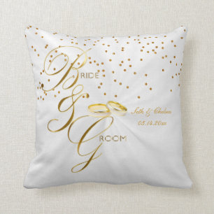 Almofada A lembrança elegante   da noiva & do noivo