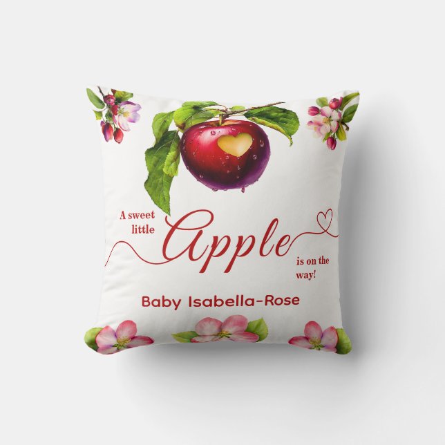 Almofada A Little Apple Is On The Way | Fall Baby Shower  (Frente)