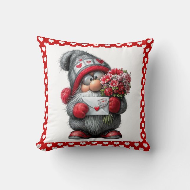 Almofada "A Love Note for You" Valentine Gnome (Frente)