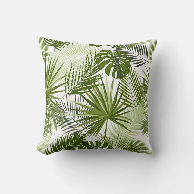 Almofada a lush, tropical leaf pattern  (Frente)