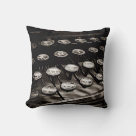 Almofada A máquina de escrever antiga velha fecha o branco