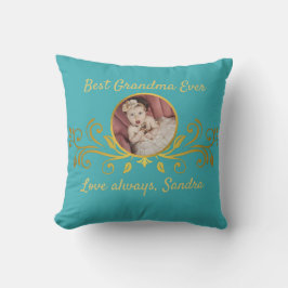 Almofada A melhor avó jamais fotografou Black Dourado Teal